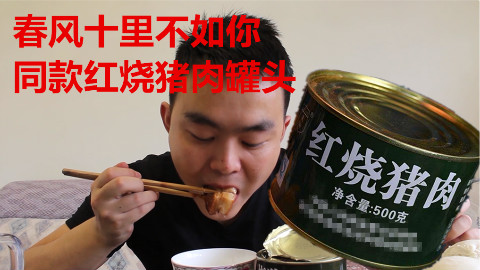 开罐试吃春风十里周冬雨同款红烧猪肉罐头,居家旅行必备良品呢